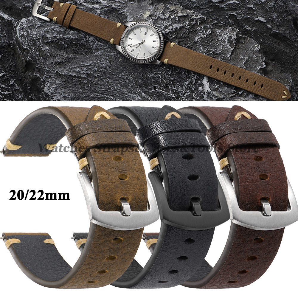 Smartwatch Vintage Watches For Women - Genuine Cowhide Watch Strap 20mm 22mm