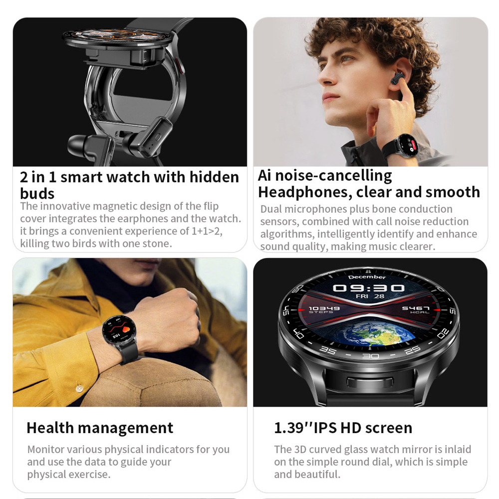2 In 1 TWS Headset Smart Watch - Smartwatch Noise Watches For Men บทวิจารณ์และราคา