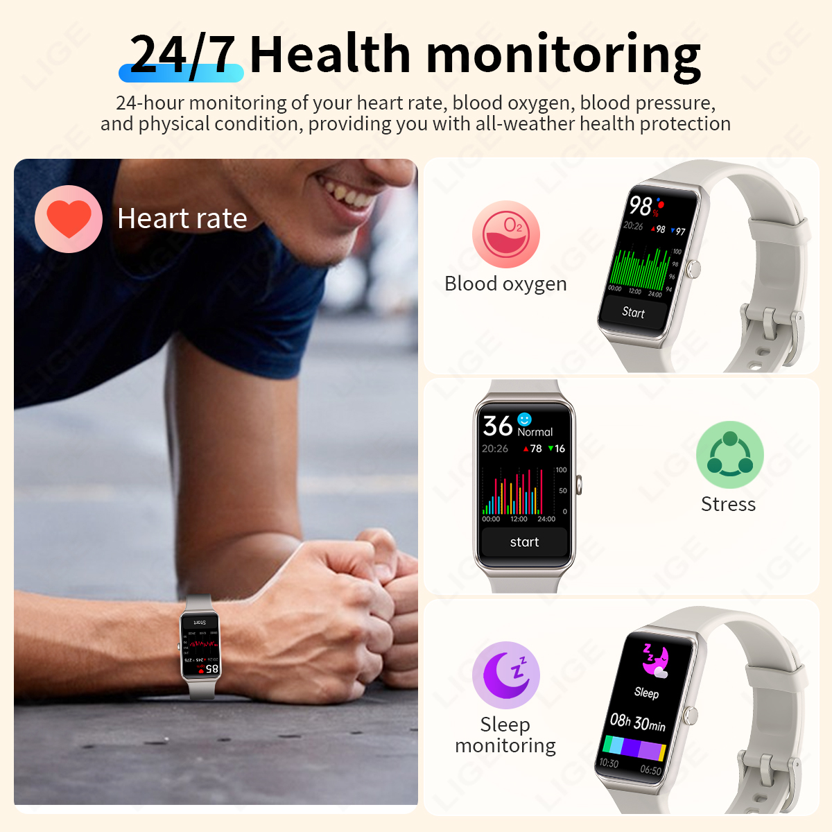 LIGE Fashion Smart Watch Coupl - Smartwatch Latest Watches For Women บทวิจารณ์และราคา