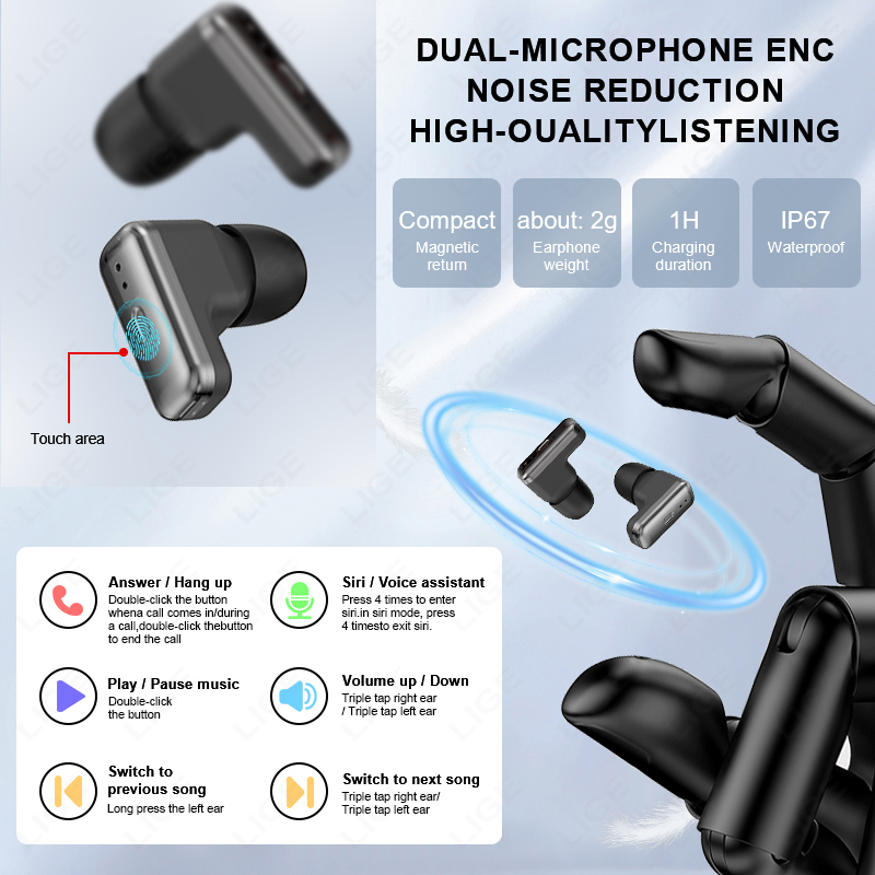 LIGE Men Smart Watch BT Call W - Smartwatch Noise Watches For Men บทวิจารณ์และราคา