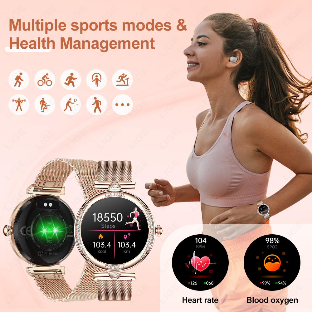 LIGE Fashion Woman Smartwatch  - Smartwatch Latest Watches For Women บทวิจารณ์และราคา