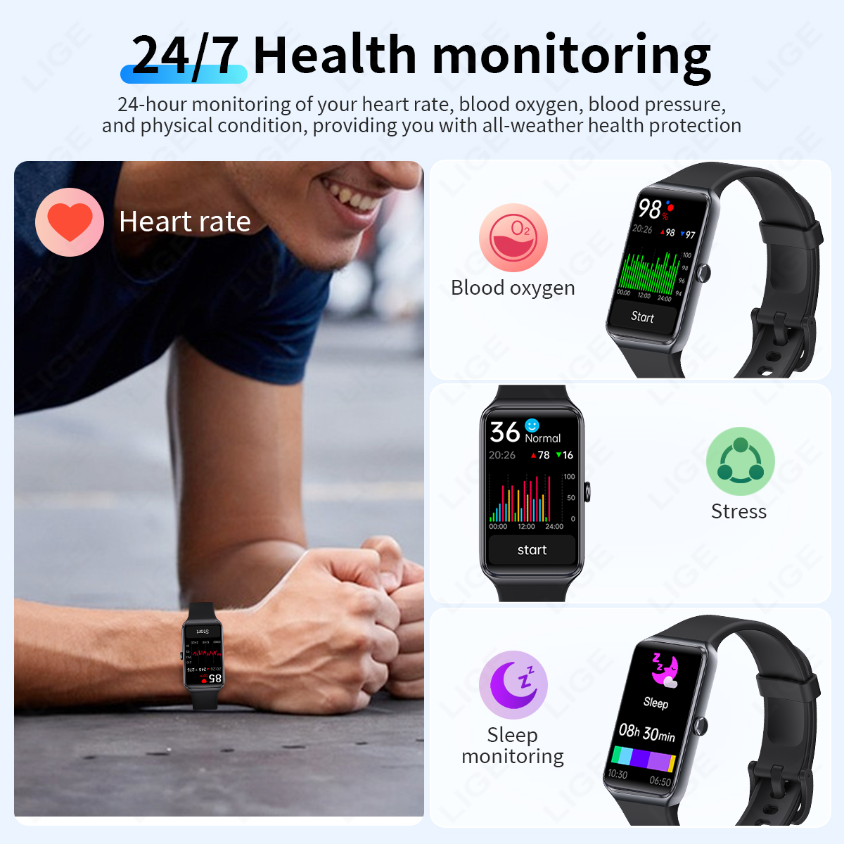 LIGE Couple Smart Wristband Me - Smartwatch Latest Watches For Women บทวิจารณ์และราคา