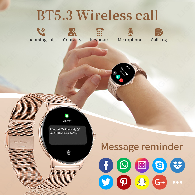 LIGE 2026 Ultra-thin Smart Wat - Smartwatch Latest Watches For Women บทวิจารณ์และราคา