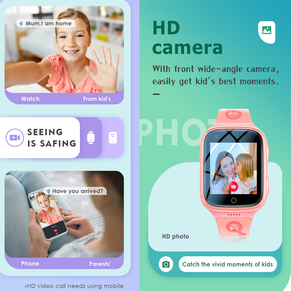 Hot 4G Kids Smartwatch 1000 Ma - Smartwatch Digital Watches For Girls บทวิจารณ์และราคา