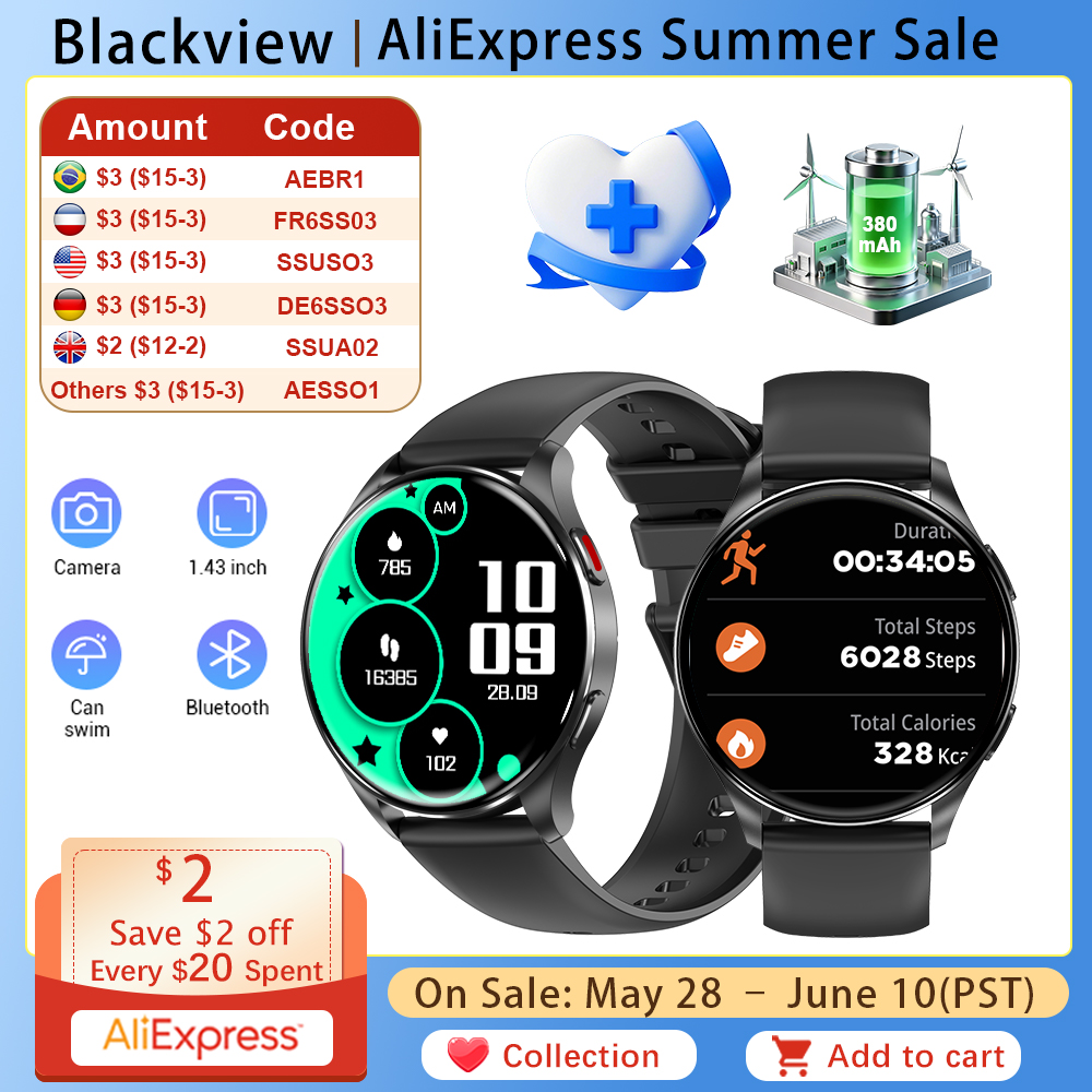 Blackview X20 Smart Watch 1.43 - Smartwatch Latest Watches For Women บทวิจารณ์และราคา