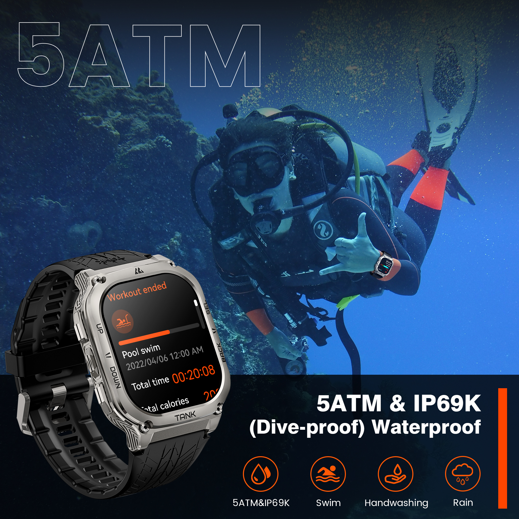 2025 Original KOSPET TANK M3 S - Smartwatch Digital Watches For Women บทวิจารณ์และราคา