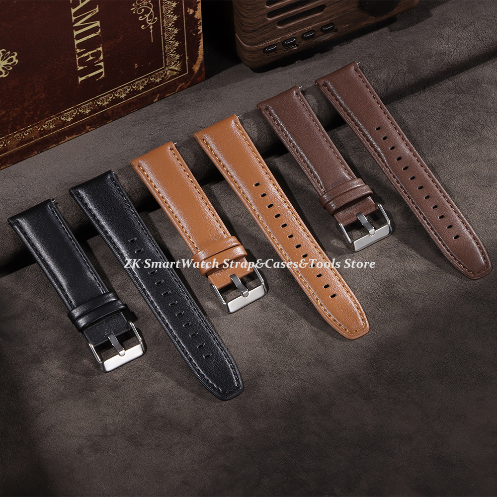 Leather Watch Band 22mm for Om - Smartwatch Vintage Watches For Women บทวิจารณ์และราคา
