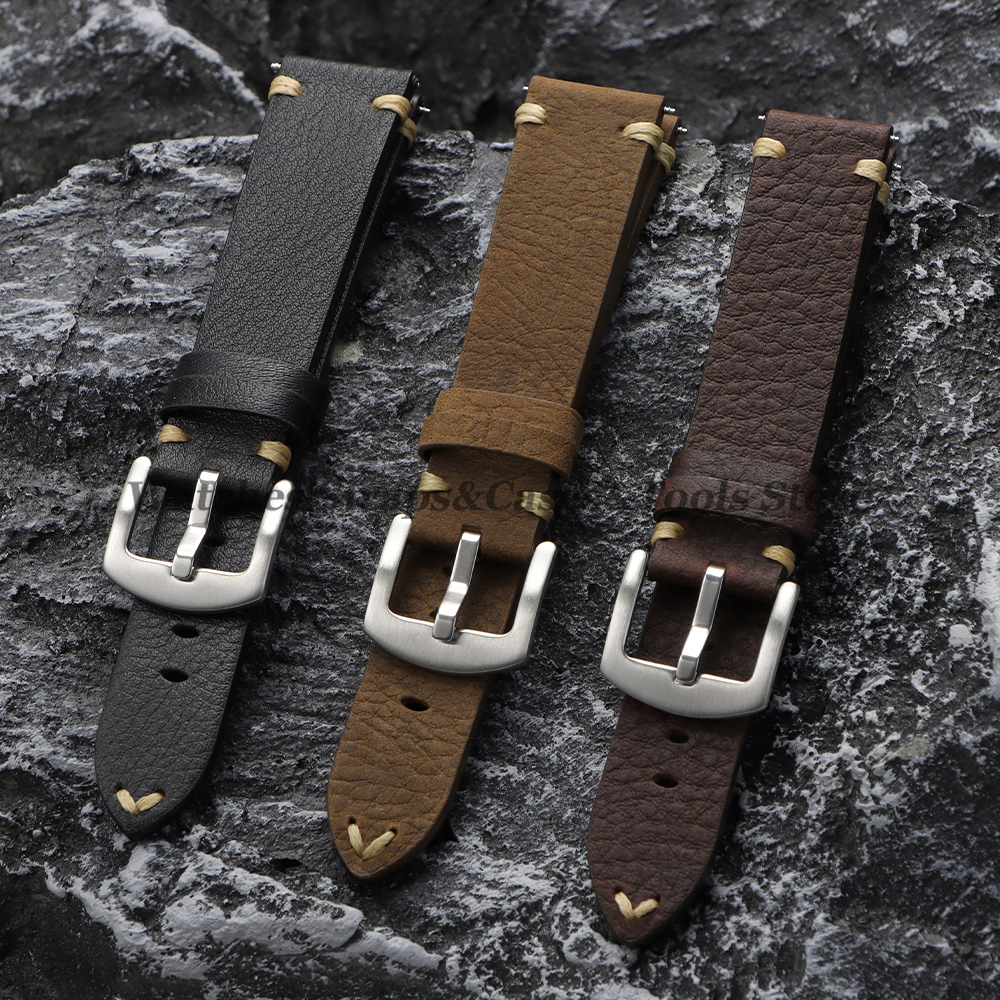 Genuine Cowhide Watch Strap 20 - Smartwatch Vintage Watches For Women บทวิจารณ์และราคา
