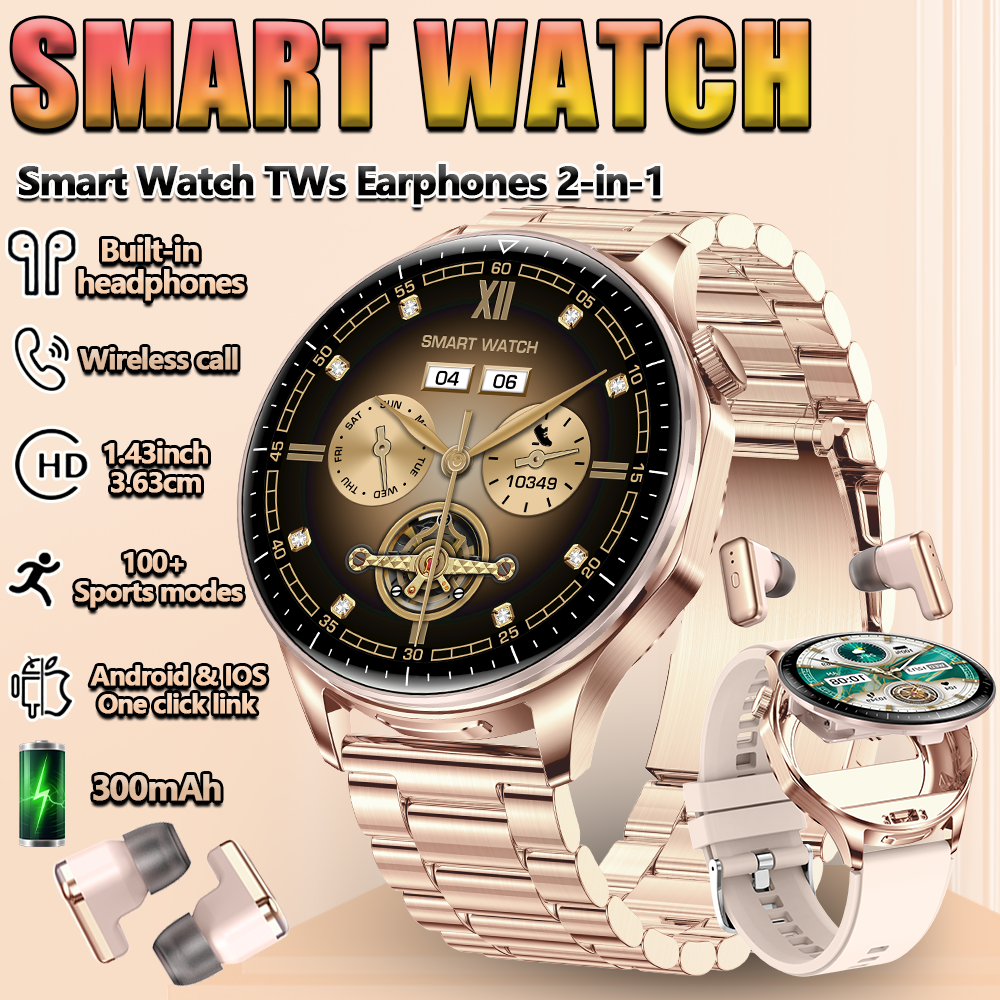 2 In 1 TWS Headset Smart Watch - Smartwatch Noise Watches For Men บทวิจารณ์และราคา