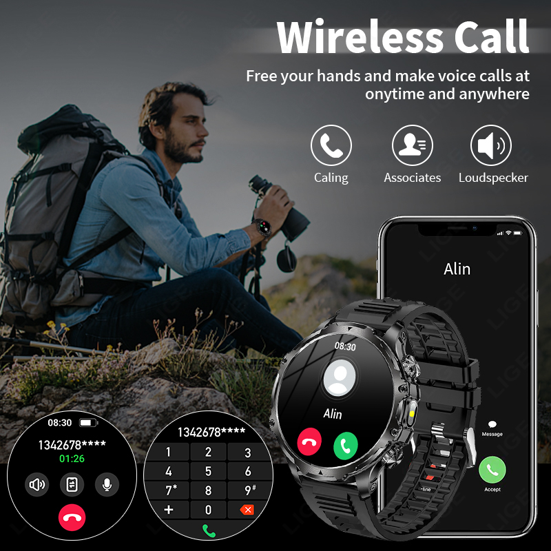 LIGE Smartwatch Military Men 1 - Smartwatch Timex Watches For Men บทวิจารณ์และราคา