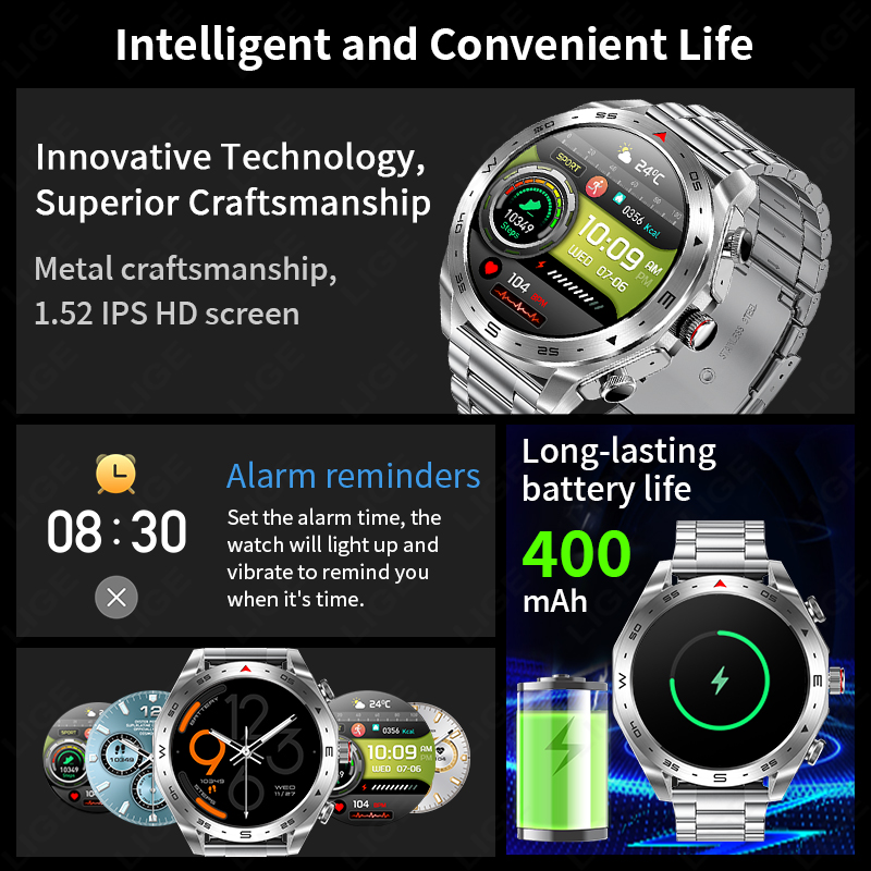 LIGE AMOLED Screen Smart Watch - Smartwatch Noise Watches For Men บทวิจารณ์และราคา