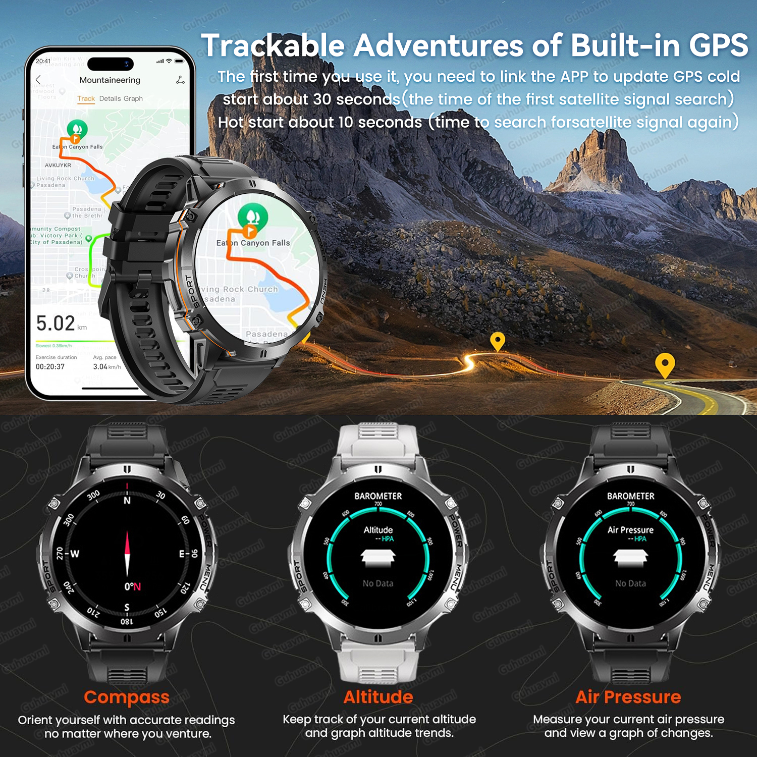 2026 New Men Outdoor GPS Smart - Smartwatch Timex Watches For Men บทวิจารณ์และราคา