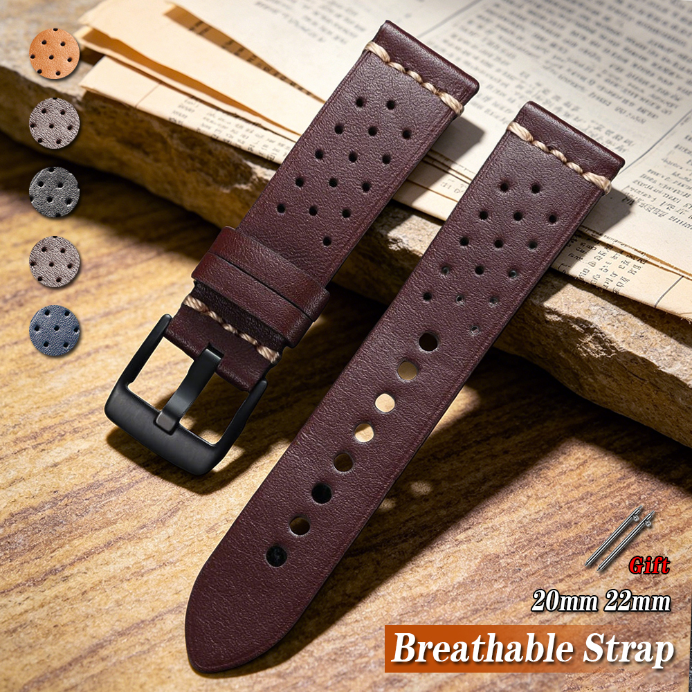 Vintage Cowhide Watch Strap 20 - Smartwatch Vintage Watches For Women บทวิจารณ์และราคา