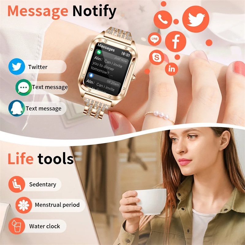 LIGE Fashion Smart Watch Ladie - Smartwatch Latest Watches For Women บทวิจารณ์และราคา